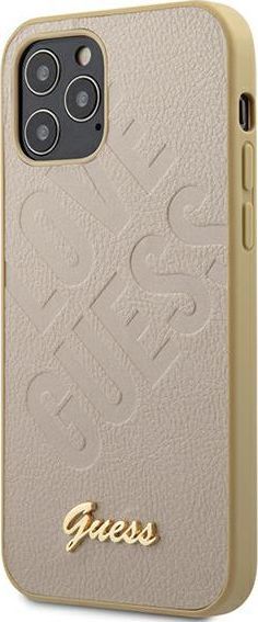 Guess Guess GUHCP12MPUILGLG iPhone 12/12 Pro 6,1" złoty/gold hardcase Iridescent Love Script Gold Logo 1