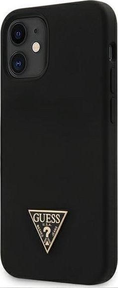 Guess Guess GUHCP12SLSTMBK iPhone 12 mini 5,4" black/czarny hardcase Silicone Triangle Logo 1