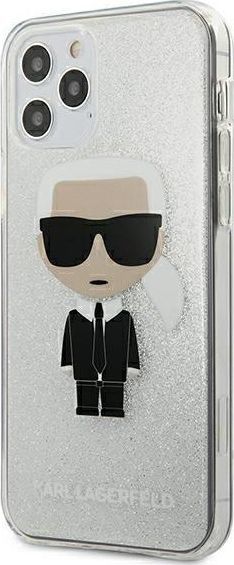 Karl Lagerfeld Karl Lagerfeld KLHCP12LPCUTRIKSL iPhone 12 Pro Max 6,7" srebrny/silver hardcase Glitter Ikonik Karl 1