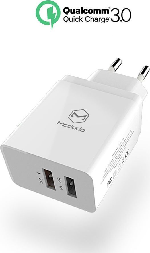 Ładowarka Mcdodo Mcdodo ładowarka sieciowa Quick 2USB QC 3.0 biała 18W CH-5130 1