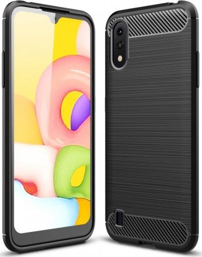 Etui SAMSUNG GALAXY A01 Pancerne Carbon czarne 1