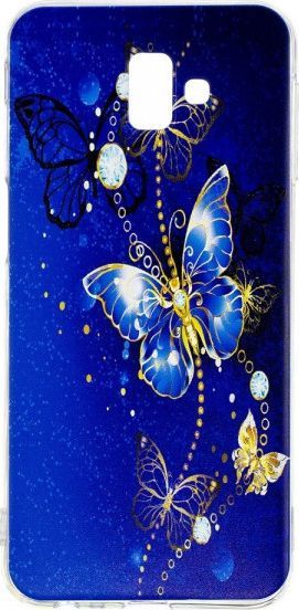 Etui Slim Art SAMSUNG J6+ J6 PLUS niebieski/ złoty motyl 1