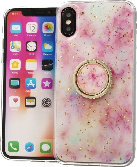 Etui SAMSUNG GALAXY A71 Marble Ring Holder jasno różowe 1