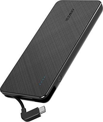 Powerbank Anker Powerbank Anker PowerCore + 10000 z wbudowanym kablem ładującym USB-C, zasilanie 10000 mAh (18 W) dla Samsung S10 / Note 10, Pixel 3 / 3XL, iPad Pro 2018 i więcej (obsługiwane jest szybkie ładowanie) 1