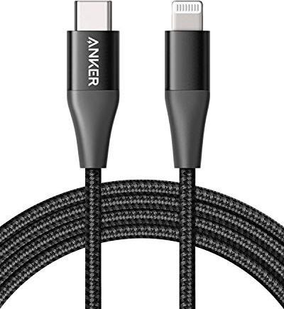 Kabel USB Anker Anker Kabel Powerline + II z USB-C na Lightning, o długości 180 cm, w oplocie nylonowym do iPhone'a SE / X / XS / XR / XS Max / 8/8 Plus, obsługuje Power Delivery (do ładowarek typu C) (czarny) 1