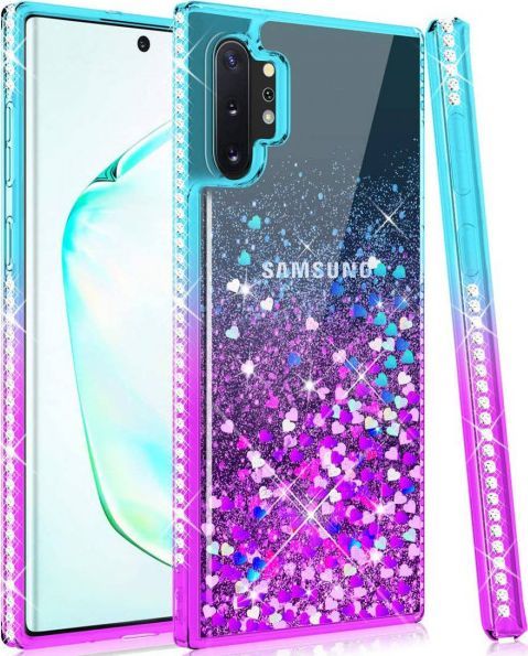 Etui HUAWEI P40 LITE Diamond Liquid Przelewany Brokat niebiesko-fioletowe 1