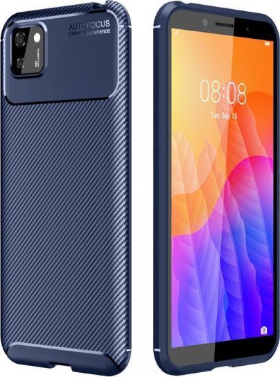 Etui HUAWEI Y5P Pancerne Shockproof Carbon Fiber niebieskie 1