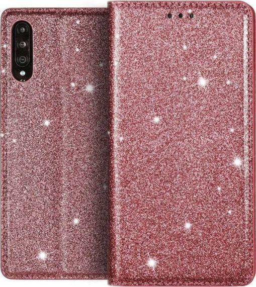 Etui HUAWEI Y5P portfel z klapką Flip Magnet Shine Brokat różowe 1