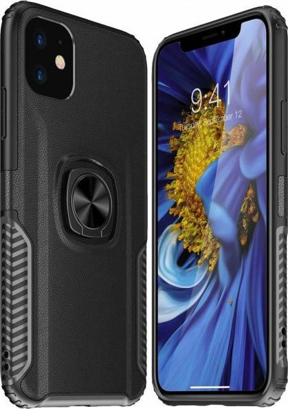 Etui IPHONE 12 Pancerne Armor Ring czarne 1