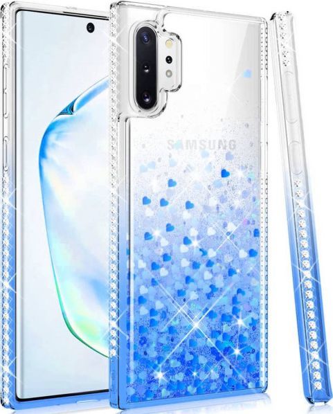 Etui SAMSUNG GALAXY M21 Diamond Liquid Przelewany Brokat niebieskie 1