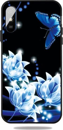 Etui XIAOMI REDMI 9A Slim Case Art Flowers and Butterfly czarne 1