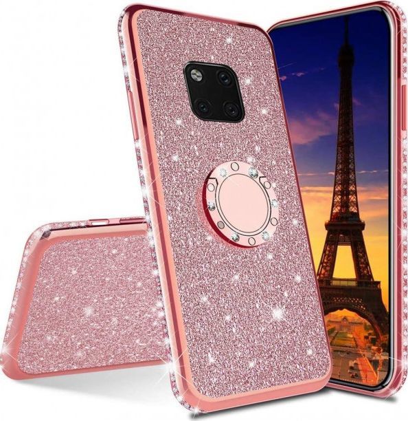 Etui XIAOMI REDMI NOTE 9 Diamond Ring Brokat różowy 1