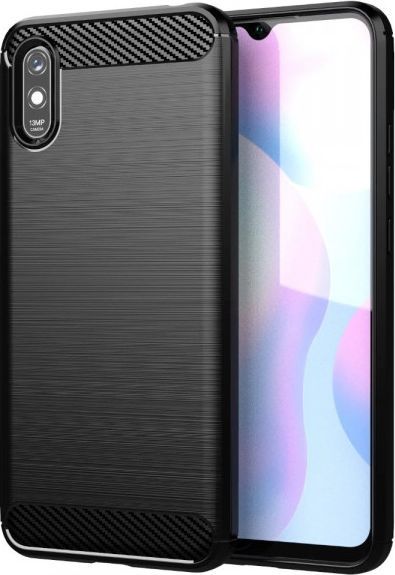 Hurtel Carbon Case elastyczne etui pokrowiec Xiaomi Redmi 9A czarny 1