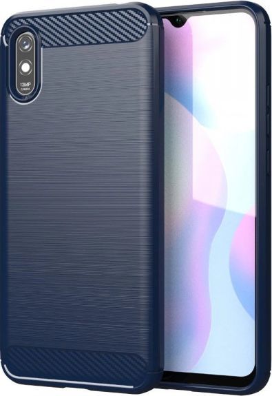 Hurtel Carbon Case elastyczne etui pokrowiec Xiaomi Redmi 9A niebieski 1
