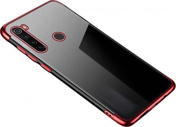 Hurtel Clear Color case żelowy pokrowiec etui z metaliczną ramką Motorola G8 Play czerwony 1
