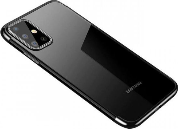 Hurtel Clear Color case żelowy pokrowiec etui z metaliczną ramką Samsung Galaxy A41 czarny 1