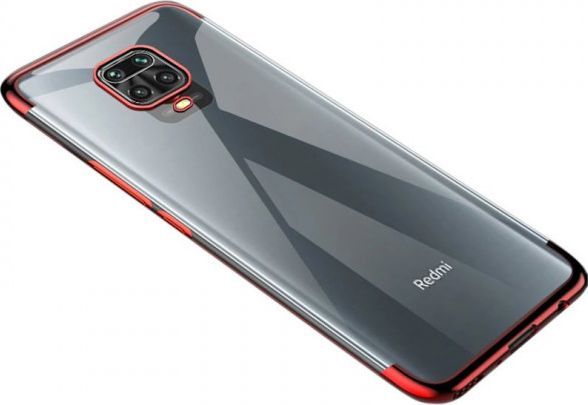 Hurtel Clear Color case żelowy pokrowiec etui z metaliczną ramką Xiaomi Redmi Note 9 Pro / Redmi Note 9S czerwony 1