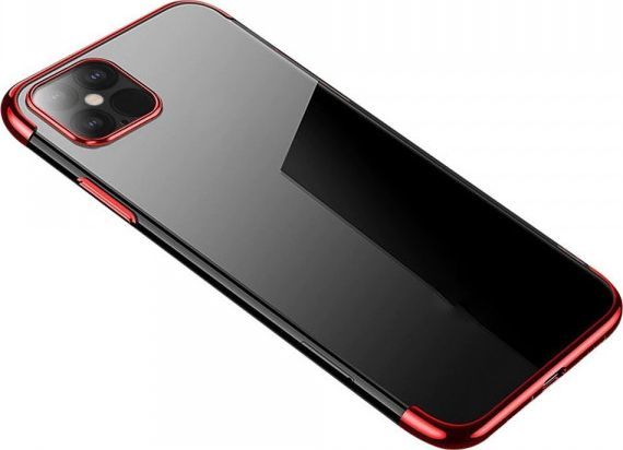 Hurtel Clear Color case żelowy pokrowiec etui z metaliczną ramką iPhone 12 5,4'' czerwony 1