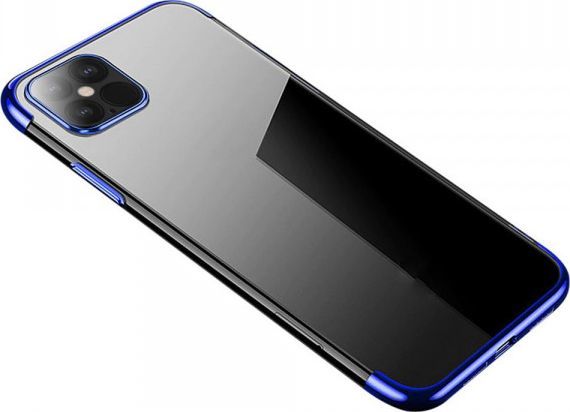 Hurtel Clear Color case żelowy pokrowiec etui z metaliczną ramką iPhone 12 6,7'' niebieski 1