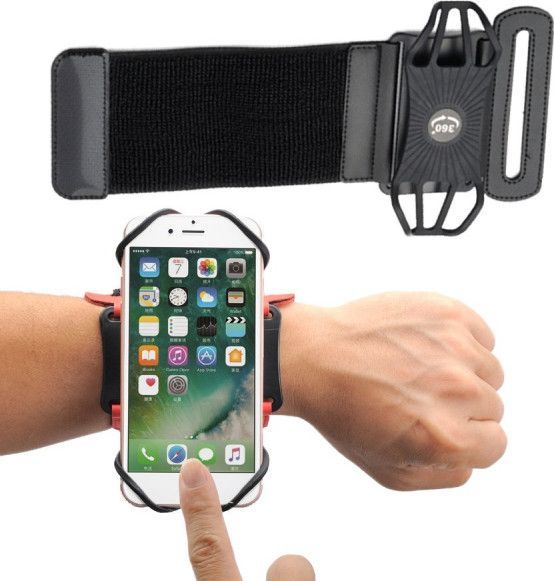 Hurtel Etui opaska sportowa na nadgarstek armband do biegania na telefon do 6'' cali czarny 1