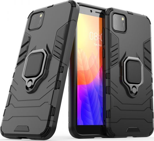 Hurtel Ring Armor pancerne hybrydowe etui pokrowiec + magnetyczny uchwyt Huawei Y5p czarny 1