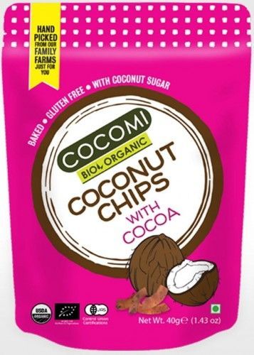 Cocomi CHIPSY KOKOSOWE Z KAKAO PRAŻONE BEZGLUTENOWE BIO 40 g - COCOMI 1