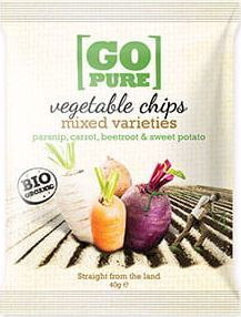 GoPure Chipsy warzywne mix bezglutenowe BIO 40 g GoPure 1