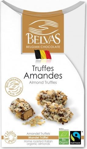 Belvas Belgijskie czekoladki truffle z migdałami bezglutenowe FAIR TRADE BIO 100 g - BELVAS 1
