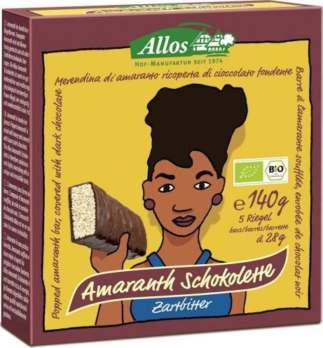 Allos Baton amarantusowy w gorzkiej czekoladzie BIO 140 g (5 szt.) - Allos 1