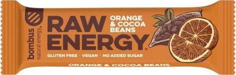 Bombus Baton RAW ENERGY pomarańcza ziarna kakao bezglutenowy 50 g Bombus 1
