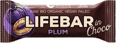 LIFEFOOD BATON ZE ŚLIWKĄ W POLEWIE CZEKOLADOWEJ RAW BEZGLUTENOWY BIO 40 g - LIFEFOOD 1