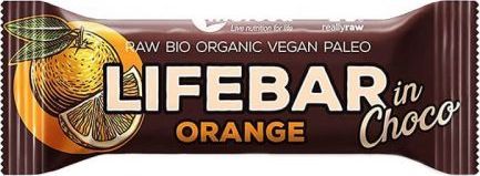 LIFEFOOD BATON Z POMARAŃCZĄ W POLEWIE CZEKOLADOWEJ RAW BEZGLUTENOWY BIO 40 g - LIFEFOOD 1