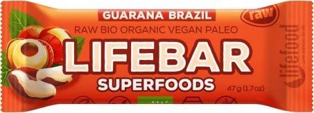 LIFEFOOD Baton z orzechami brazylijskimi i guaraną raw bezglutenowy BIO 47 g - Lifefood 1