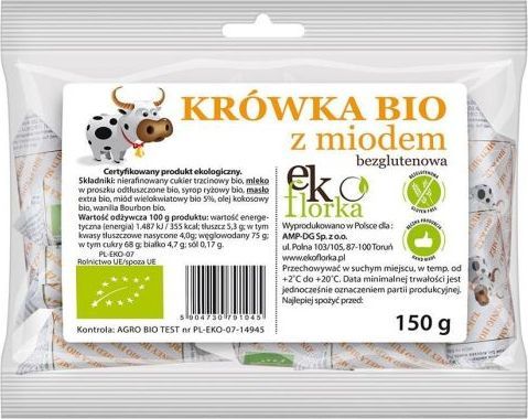 EKOFLORKA KRÓWKI Z MIODEM BEZGLUTENOWE BIO 150 g - EKOFLORKA (5904730791045) - 31160 1