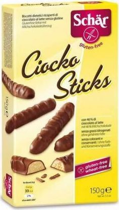 Schar Cioko sticks ciasteczka w czekoladzie bezglutenowe 150 g Schar 1