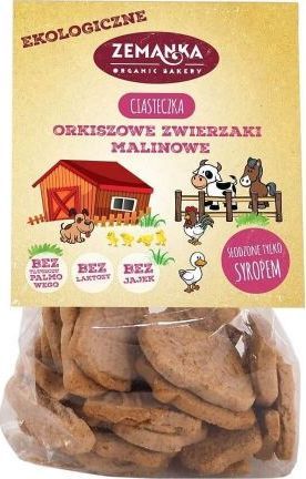 Zemanka CIASTECZKA ORKISZOWE Z MALINAMI ZWIERZAKI BIO 100 g - ZEMANKA 1