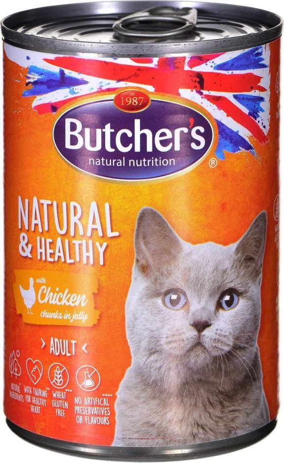 Butcher’s Natural&Healthy Cat z kurczakiem kawałki w galarecie 400 g 1