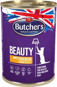 Butcher’s BUTCHER'S FUNCTIONAL CAT BEAUTY Z KURCZAKIEM KAWAŁKI W GALARECIE - puszka 400g 1