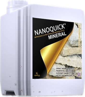 NANOQUICK NANOQUICK Mineral impregnat bezbarwny do kamienia naturalnego, łupku, piaskowca, wapienia, gnejsu, bazaltu 5L 1