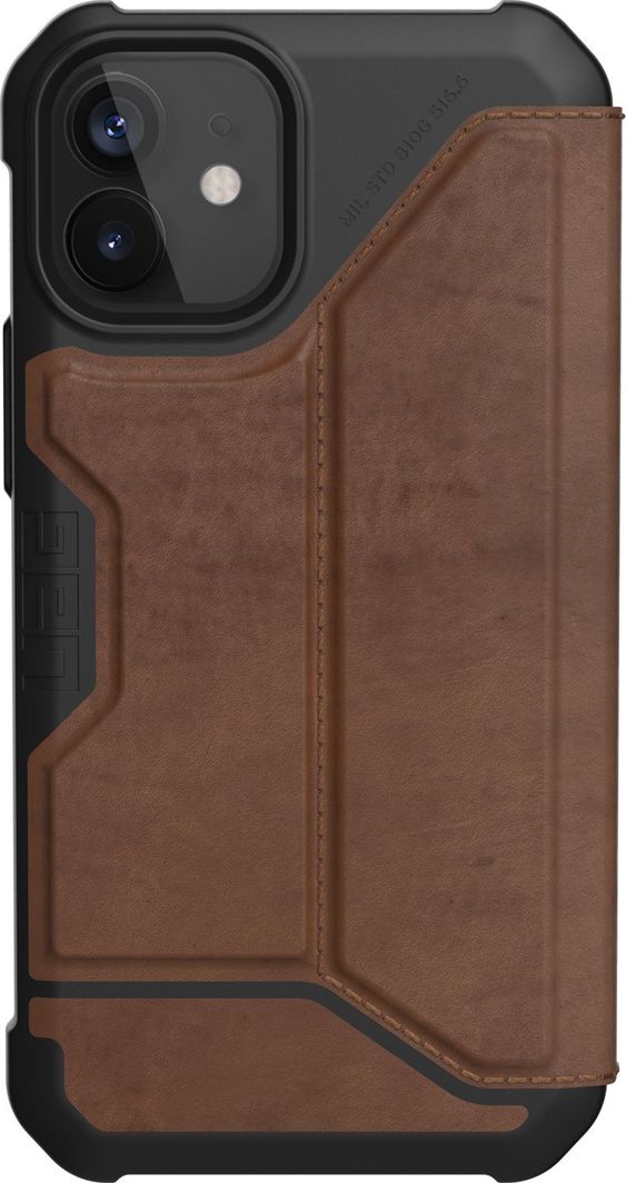 UAG UAG Metropolis - skórzana obudowa ochronna z klapką do iPhone 12 mini (brązowa) 1