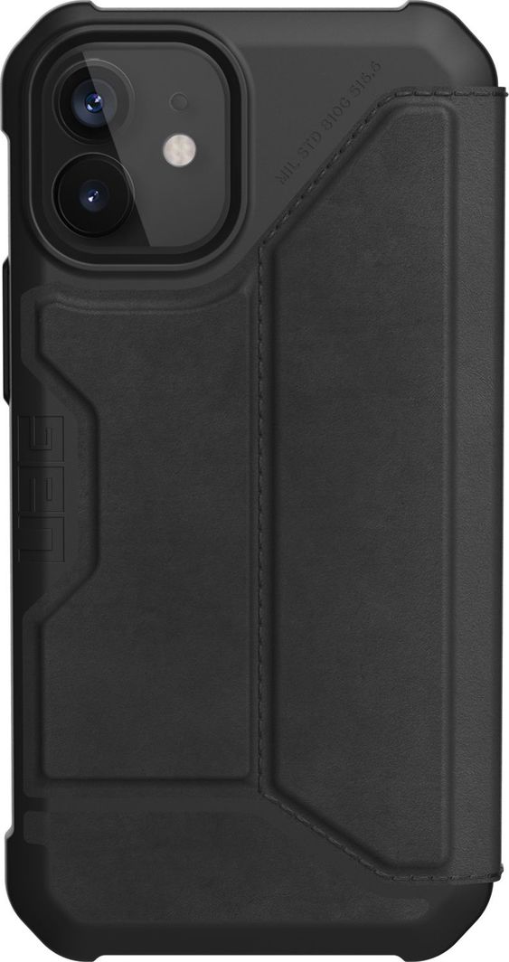 UAG UAG Metropolis - skórzana obudowa ochronna z klapką do iPhone 12 mini (czarna) 1