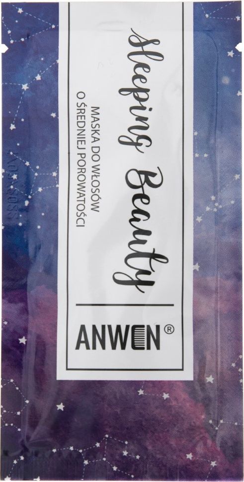 Anwen Anwen Maska do włosów nocna średnia porowatość Sleeping Beauty w saszetce - 10 ml 1