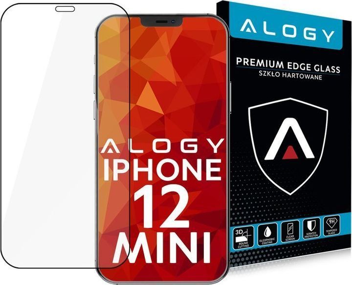 Alogy Alogy Szkło hartowane Full Glue case friendly do Apple iPhone 12 Mini 5.4 Black uniwersalny 1