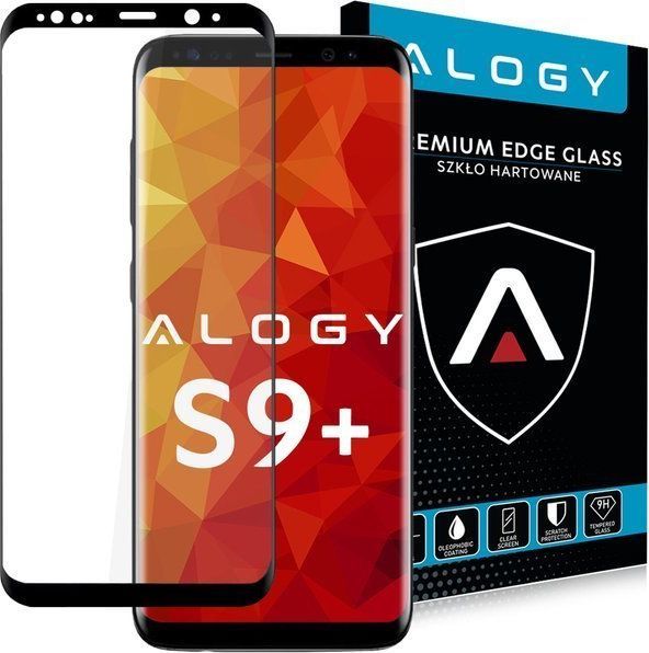 Alogy szkło na telefon na ekran do Samsung Galaxy S9 Plus czarne uniwersalny 1