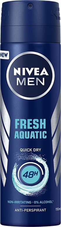 Nivea Dezodorant Fresh Aquatic 48h spray męski 150ml 1