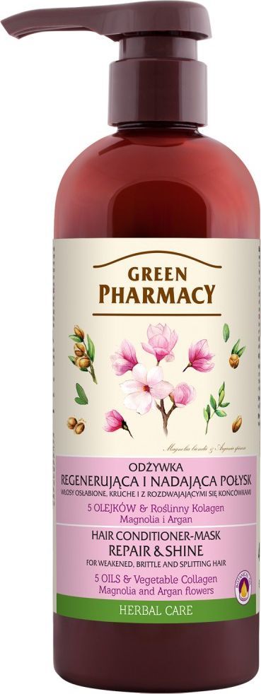 Green Pharmacy Green Pharmacy Odżywka do włosów regenerująca i nadająca połysk - Magnolia i Argan 480ml 1