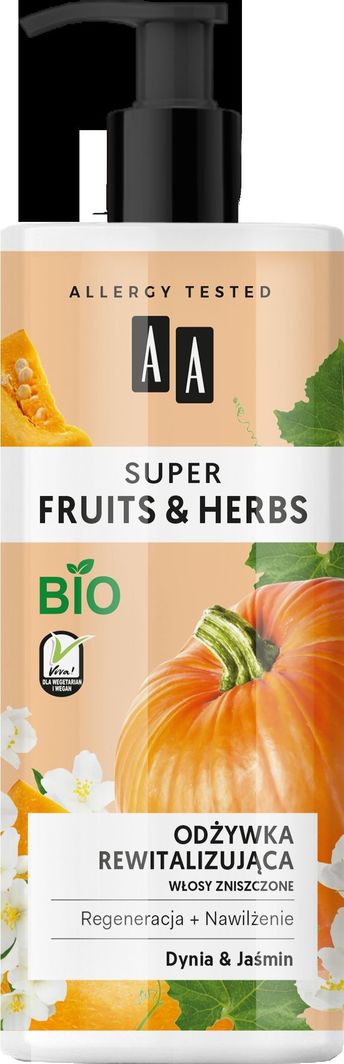 AA AA Super Fruits & Herbs Odżywka do włosów rewitalizująca Dynia & Jaśmin 500ml 1