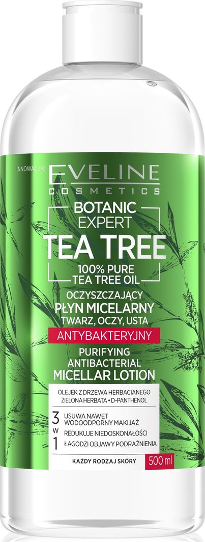 Eveline Botanic Expert Tea Tree Oczyszczający Płyn Micelarny Antybakteryjny 500 ml 1