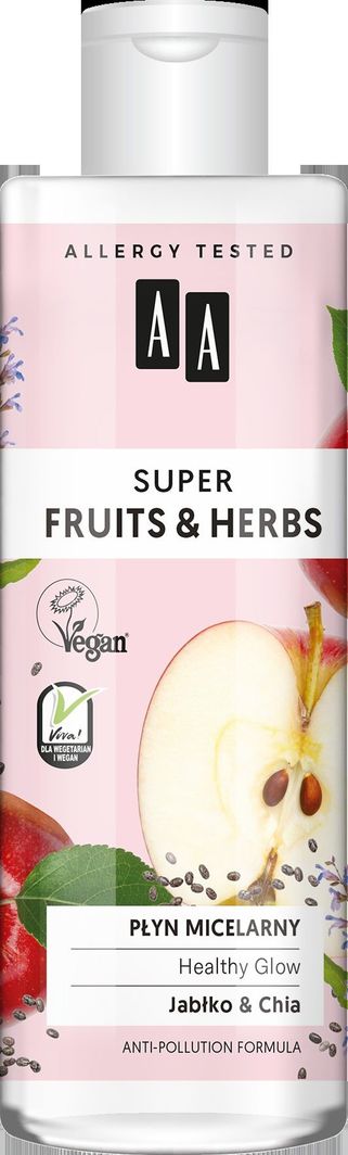 AA Fruits & Herbs Płyn Micelarny Do Demakijażu Jabłko i Chia 200 ml 1