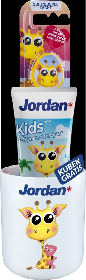 Jordan  Zestaw dla dzieci 0-5 lat pasta do zębów 50ml+szczoteczka+kubek 1